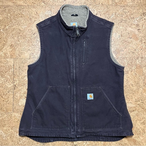 Carhartt Wm’s Sandstone Duck Insulated Dark Brown Workwear Vest Sz L - Picture 5 of 16
